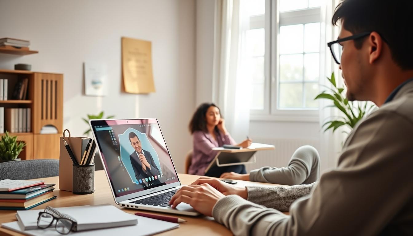 Student using online courses for flexible education